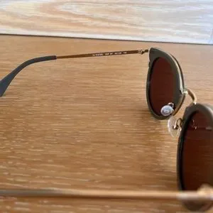 Celine Lea Brown & Gold Round Sunglasses Céline Celine Lea Tortoise-Shell Round Sunglasses in Brown  main image 4